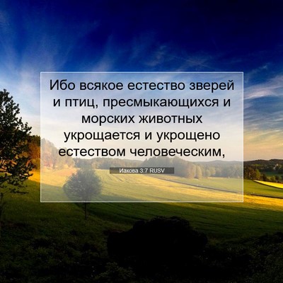 Picture 07 - Иакова 3:7 RUSV - Ибо всякое естество зверей - Bible Verse Picture
