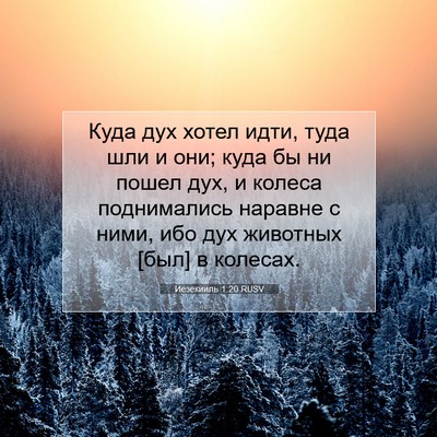 Picture 07 - Иезекииль 1:20 RUSV - Куда дух хотел идти, туда - Bible Verse Picture