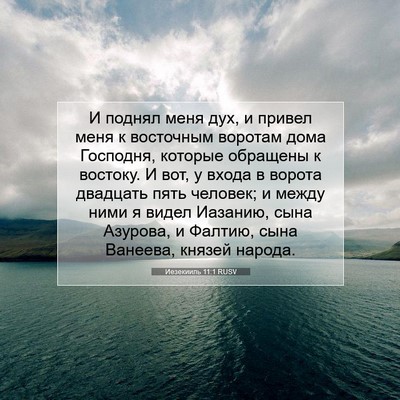 Picture 07 - Иезекииль 11:1 RUSV - И поднял меня дух, и привел - Bible Verse Picture