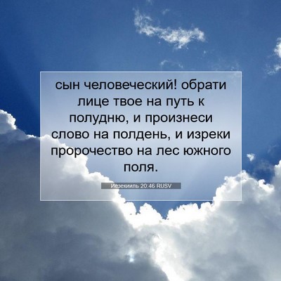 Picture 07 - Иезекииль 20:46 RUSV - сын человеческий! обрати - Bible Verse Picture