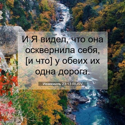 Picture 07 - Иезекииль 23:13 RUSV - И Я видел, что она - Bible Verse Picture
