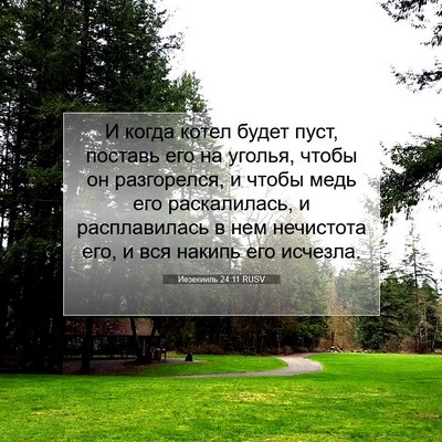 Picture 07 - Иезекииль 24:11 RUSV - И когда котел будет пуст, - Bible Verse Picture