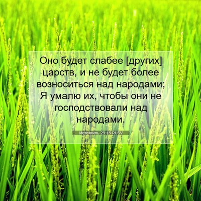 Picture 07 - Иезекииль 29:15 RUSV - Оно будет слабее [других] - Bible Verse Picture