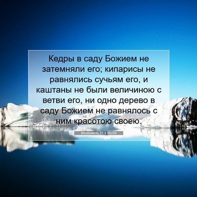 Picture 07 - Иезекииль 31:8 RUSV - Кедры в саду Божием не - Bible Verse Picture