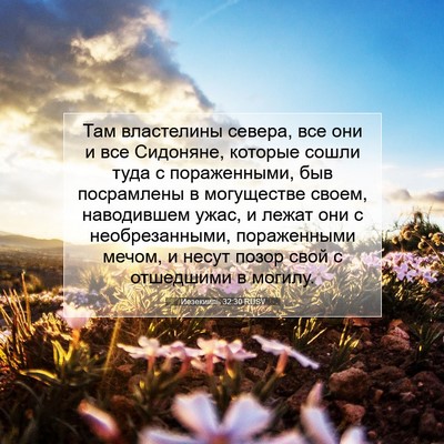 Picture 07 - Иезекииль 32:30 RUSV - Там властелины севера, все - Bible Verse Picture