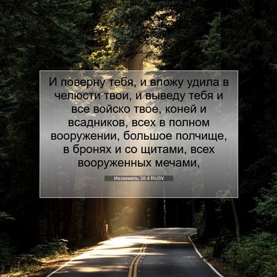 Picture 07 - Иезекииль 38:4 RUSV - И поверну тебя, и вложу - Bible Verse Picture