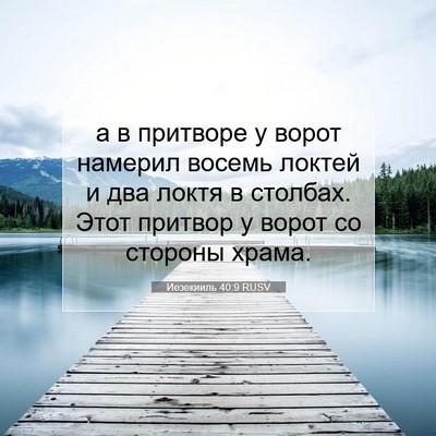 Picture 07 - Иезекииль 40:9 RUSV - а в притворе у ворот - Bible Verse Picture