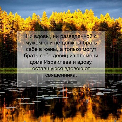 Picture 07 - Иезекииль 44:22 RUSV - Ни вдовы, ни разведенной с - Bible Verse Picture