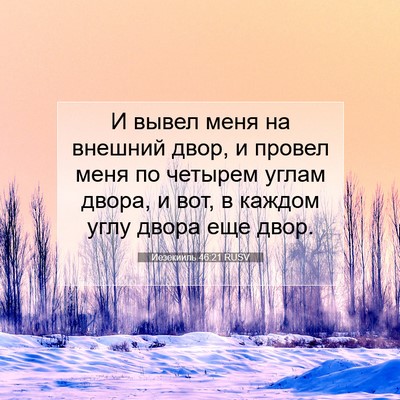 Picture 07 - Иезекииль 46:21 RUSV - И вывел меня на внешний - Bible Verse Picture