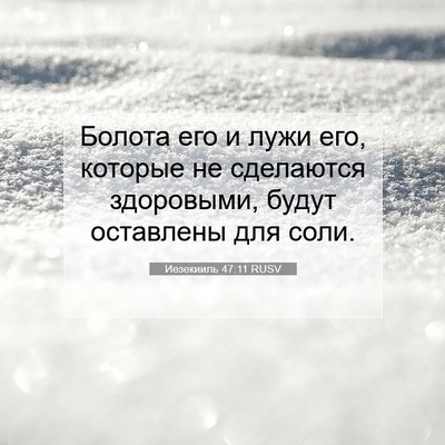 Picture 07 - Иезекииль 47:11 RUSV - Болота его и лужи его, - Bible Verse Picture