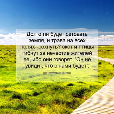 Picture 07 - Иеремия 12:4 RUSV - Долго ли будет сетовать - Bible Verse Picture