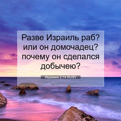 Picture 07 - Иеремия 2:14 RUSV - Разве Израиль раб? или он - Bible Verse Picture