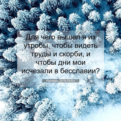 Picture 07 - Иеремия 20:18 RUSV - Для чего вышел я из утробы, - Bible Verse Picture