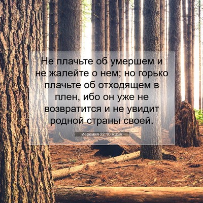Picture 07 - Иеремия 22:10 RUSV - Не плачьте об умершем и не - Bible Verse Picture