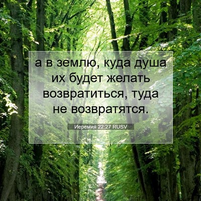Picture 07 - Иеремия 22:27 RUSV - а в землю, куда душа их - Bible Verse Picture