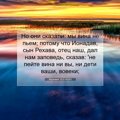 Picture 07 - Иеремия 35:6 RUSV - Но они сказали: мы вина не - Bible Verse Picture