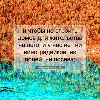 Picture 07 - Иеремия 35:9 RUSV - и чтобы не строить домов - Bible Verse Picture