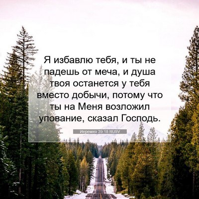 Picture 07 - Иеремия 39:18 RUSV - Я избавлю тебя, и ты не - Bible Verse Picture