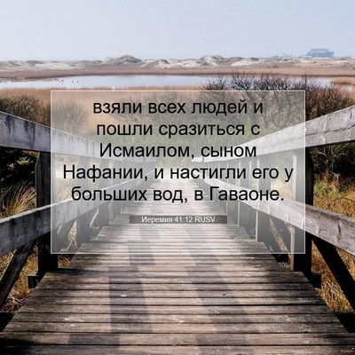 Picture 07 - Иеремия 41:12 RUSV - взяли всех людей и пошли - Bible Verse Picture