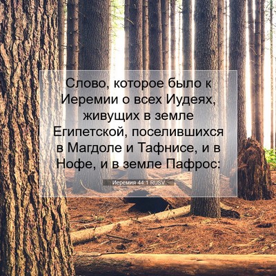 Picture 07 - Иеремия 44:1 RUSV - Слово, которое было к - Bible Verse Picture