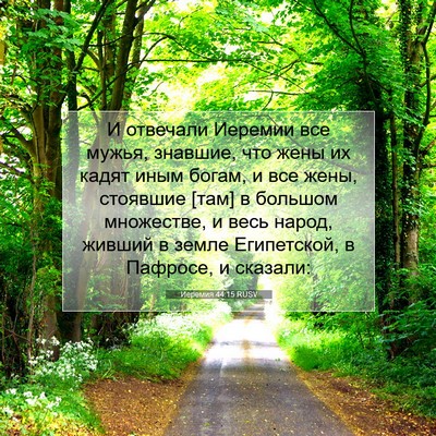 Picture 07 - Иеремия 44:15 RUSV - И отвечали Иеремии все - Bible Verse Picture