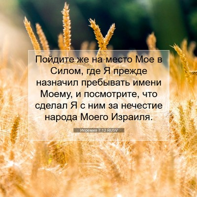 Picture 07 - Иеремия 7:12 RUSV - Пойдите же на место Мое в - Bible Verse Picture
