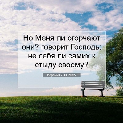 Picture 07 - Иеремия 7:19 RUSV - Но Меня ли огорчают они? - Bible Verse Picture