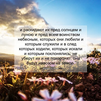 Picture 07 - Иеремия 8:2 RUSV - и раскидают их пред - Bible Verse Picture