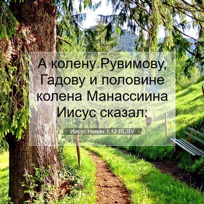 Picture 07 - Иисус Навин 1:12 RUSV - А колену Рувимову, Гадову и - Bible Verse Picture