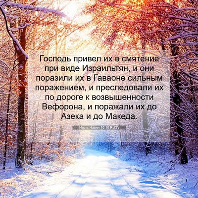 Picture 07 - Иисус Навин 10:10 RUSV - Господь привел их в - Bible Verse Picture