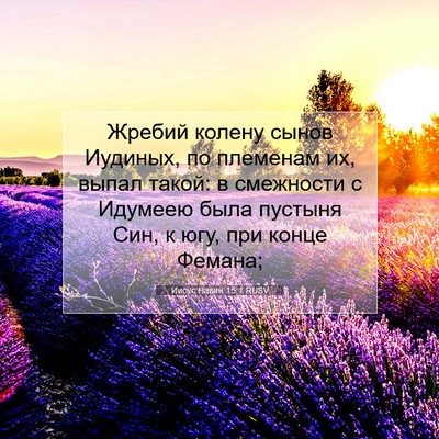 Picture 07 - Иисус Навин 15:1 RUSV - Жребий колену сынов - Bible Verse Picture