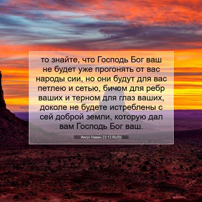 Picture 07 - Иисус Навин 23:13 RUSV - то знайте, что Господь Бог - Bible Verse Picture