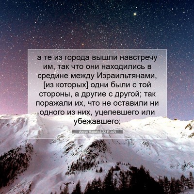 Picture 07 - Иисус Навин 8:22 RUSV - а те из города вышли - Bible Verse Picture
