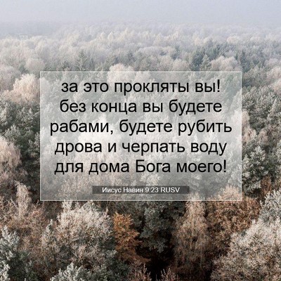 Picture 07 - Иисус Навин 9:23 RUSV - за это прокляты вы! без - Bible Verse Picture