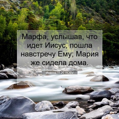 Picture 07 - Иоанна 11:20 RUSV - Марфа, услышав, что идет - Bible Verse Picture