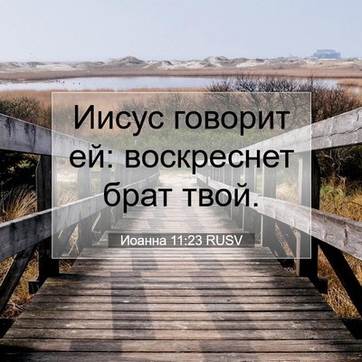 Picture 07 - Иоанна 11:23 RUSV - Иисус говорит ей: - Bible Verse Picture