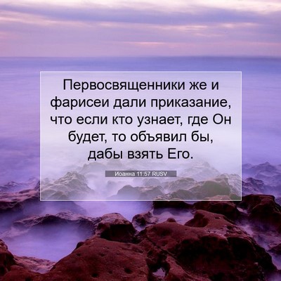 Picture 07 - Иоанна 11:57 RUSV - Первосвященники же и - Bible Verse Picture