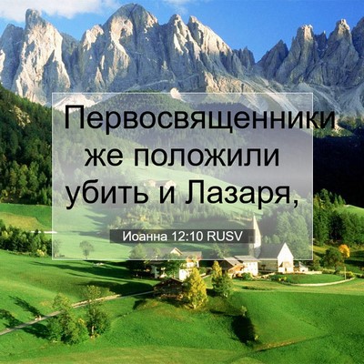 Picture 07 - Иоанна 12:10 RUSV - Первосвященники же - Bible Verse Picture