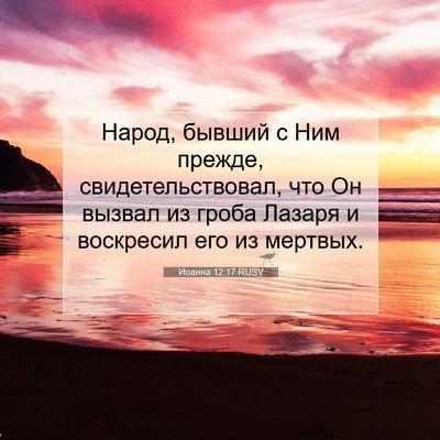Picture 07 - Иоанна 12:17 RUSV - Народ, бывший с Ним прежде, - Bible Verse Picture