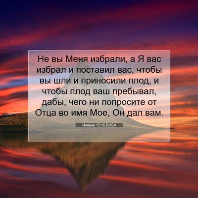 Picture 07 - Иоанна 15:16 RUSV - Не вы Меня избрали, а Я вас - Bible Verse Picture