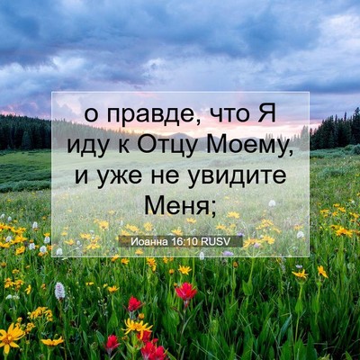 Picture 07 - Иоанна 16:10 RUSV - о правде, что Я иду к Отцу - Bible Verse Picture