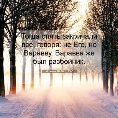 Picture 07 - Иоанна 18:40 RUSV - Тогда опять закричали все, - Bible Verse Picture