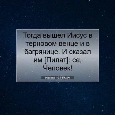 Picture 07 - Иоанна 19:5 RUSV - Тогда вышел Иисус в - Bible Verse Picture