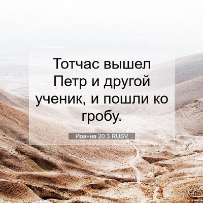 Picture 07 - Иоанна 20:3 RUSV - Тотчас вышел Петр и другой - Bible Verse Picture
