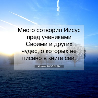 Picture 07 - Иоанна 20:30 RUSV - Много сотворил Иисус пред - Bible Verse Picture