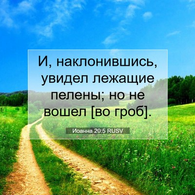 Picture 07 - Иоанна 20:5 RUSV - И, наклонившись, увидел - Bible Verse Picture