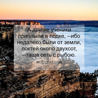 Picture 07 - Иоанна 21:8 RUSV - А другие ученики приплыли - Bible Verse Picture
