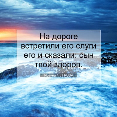 Picture 07 - Иоанна 4:51 RUSV - На дороге встретили его - Bible Verse Picture