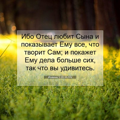 Picture 07 - Иоанна 5:20 RUSV - Ибо Отец любит Сына и - Bible Verse Picture