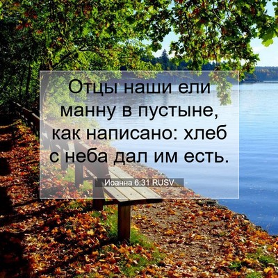 Picture 07 - Иоанна 6:31 RUSV - Отцы наши ели манну в - Bible Verse Picture